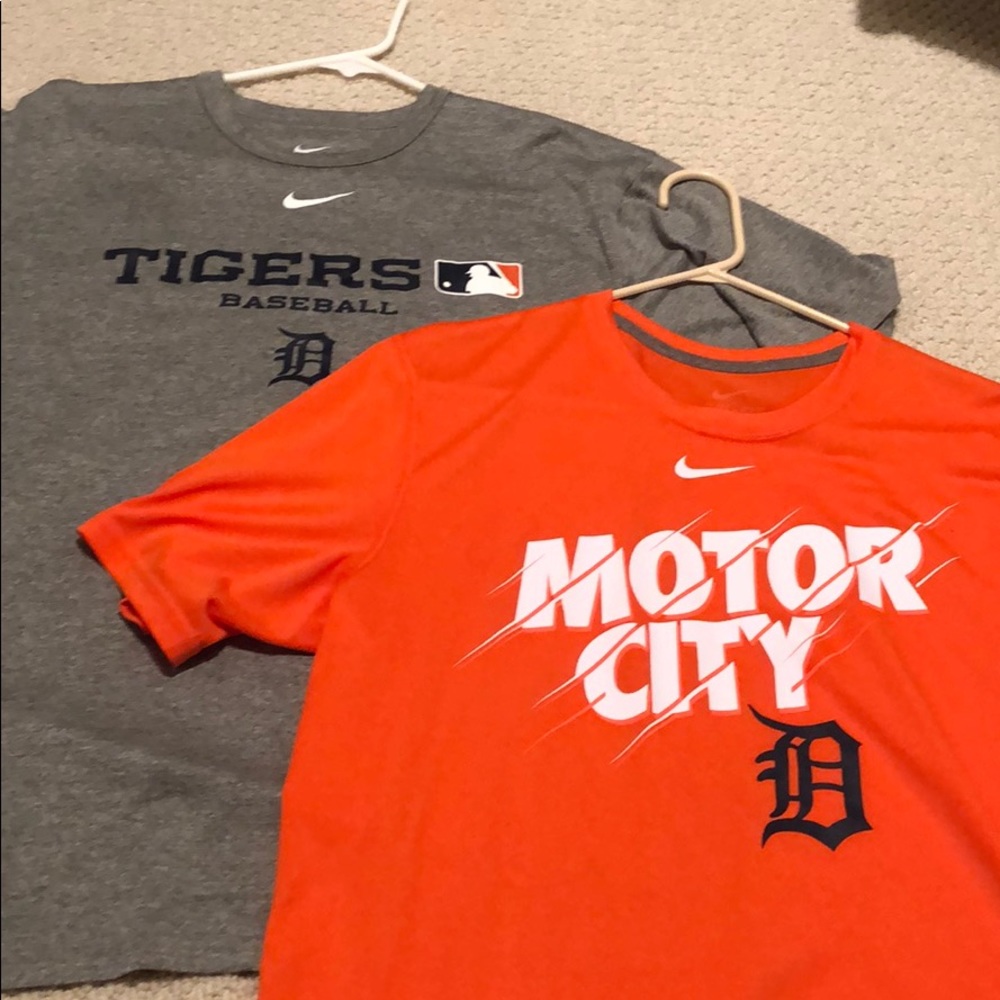 Two Detroit Tigers Dri-Fit shirts